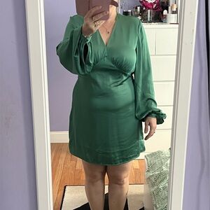 H&M Long Sleeve Green Dress